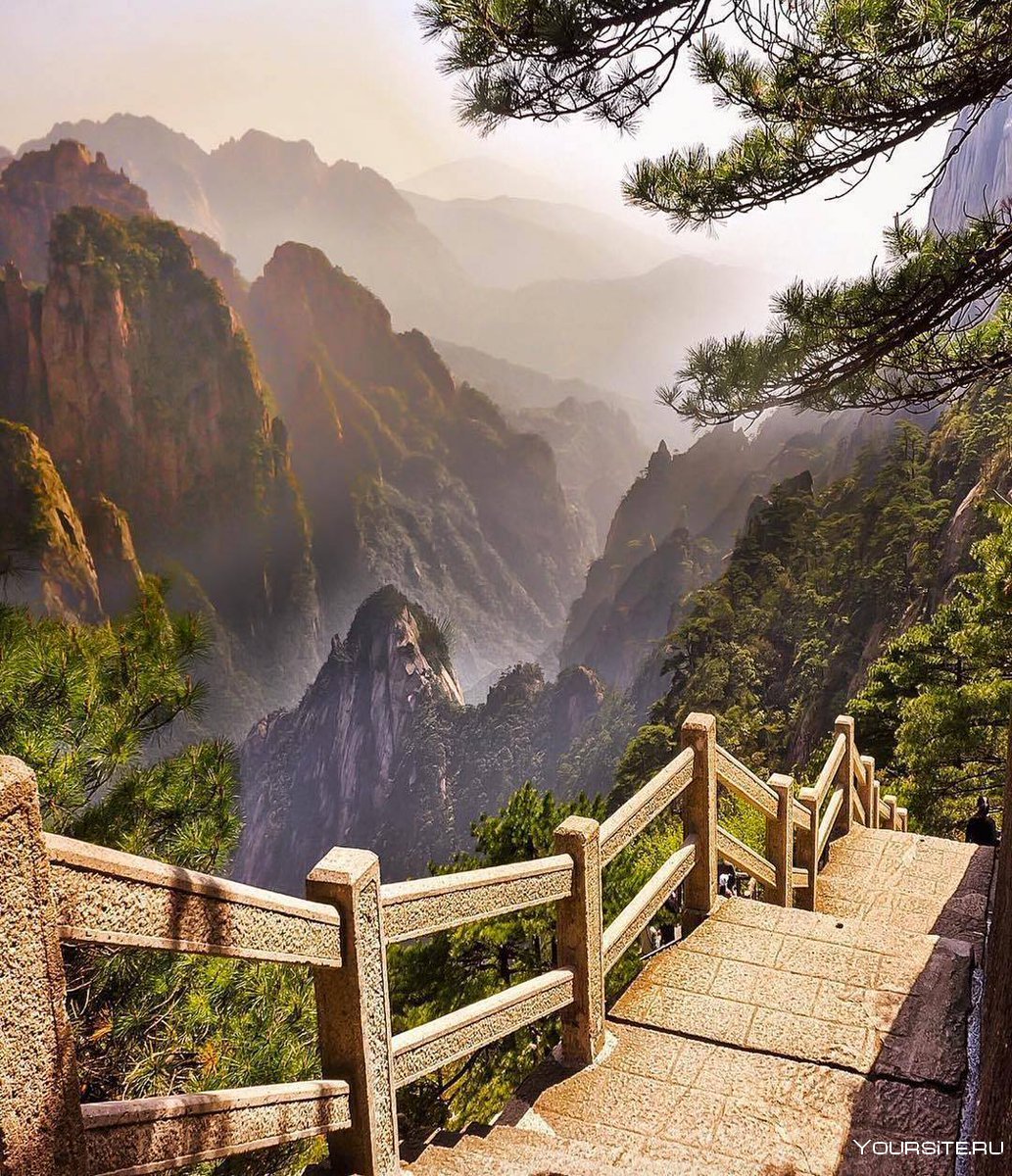 Желтые горы Хуаншань лестница