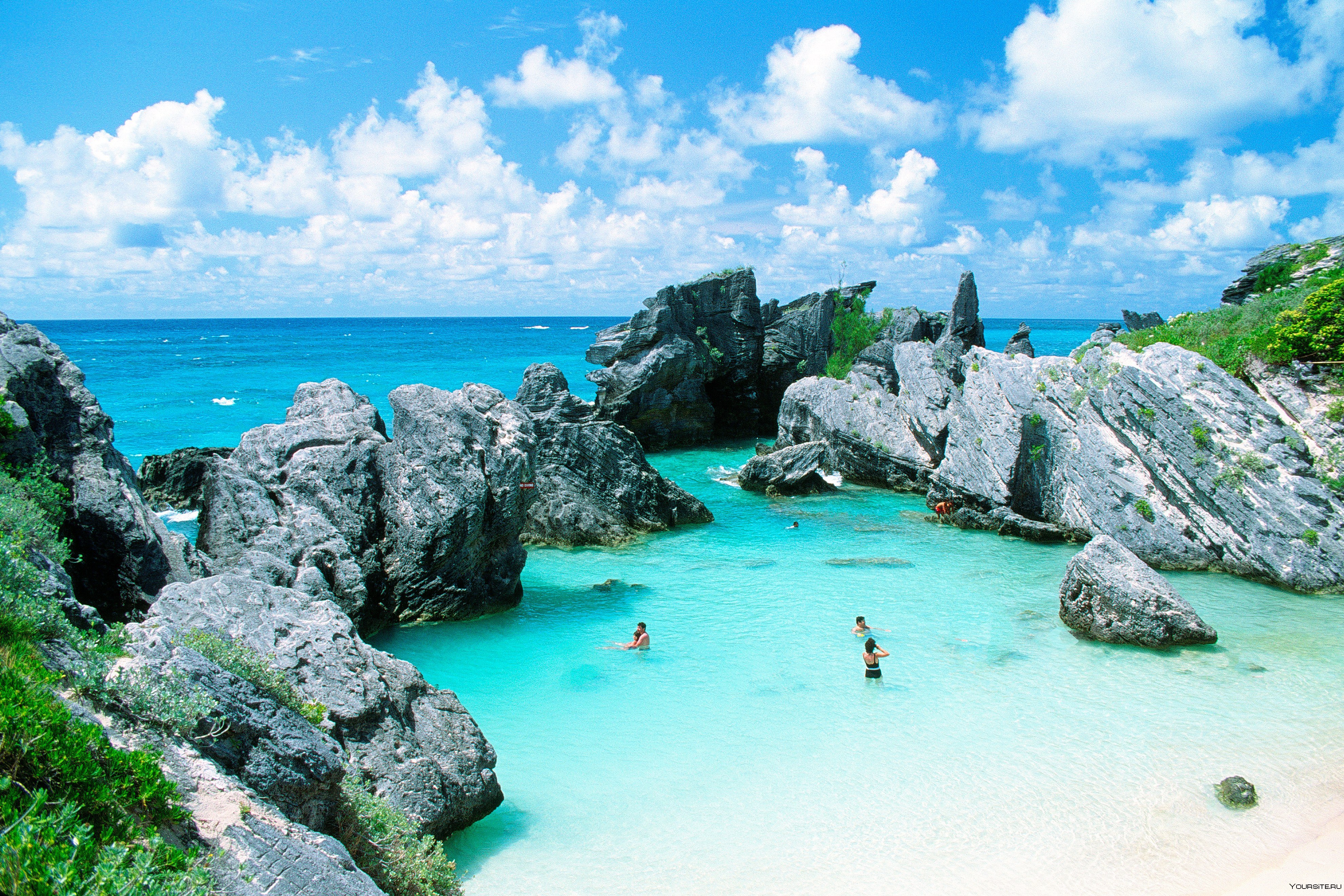 Туристические места. Бермудские острова. Хорсшу Бэй, Бермудские острова бухта. Бермудские острова / Bermuda. Пляж Бермуд в Гамильтон.