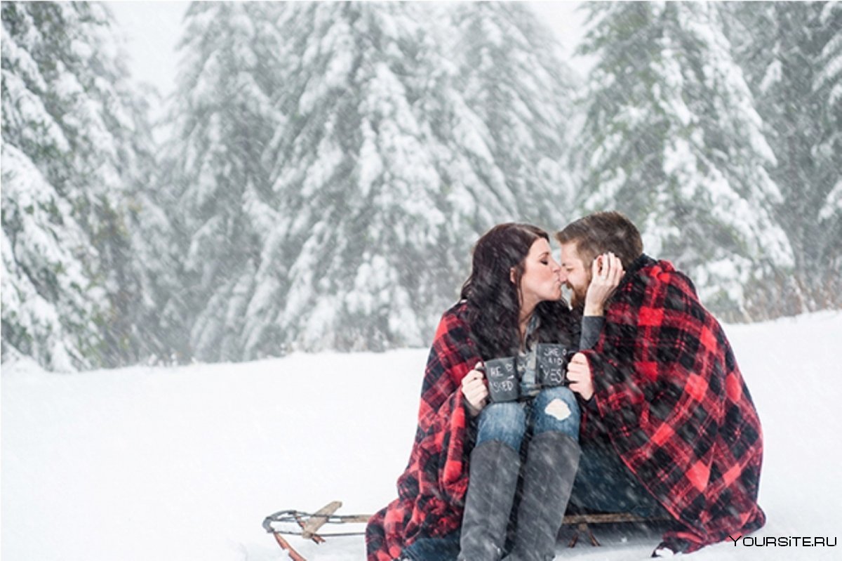 Влюблённые в горах зимой