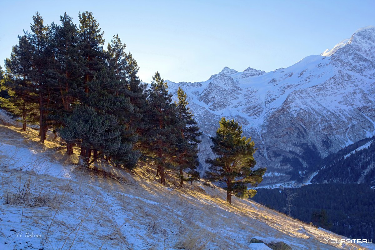 Горы Кавказ Приэльбрусье зима