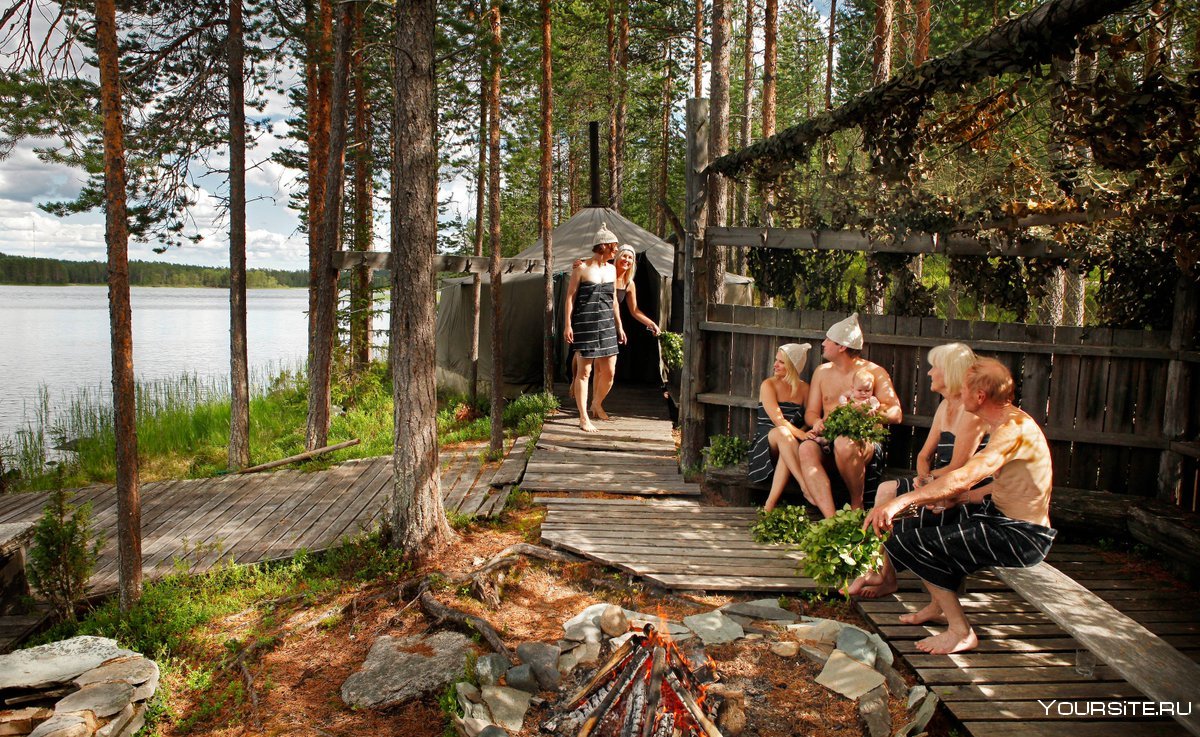 Финляндия сауна на озере
