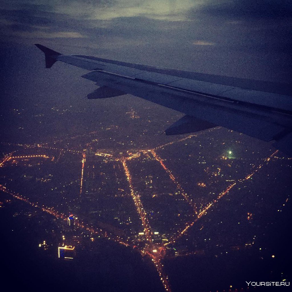 Новосибирск вид.с самолета ночью