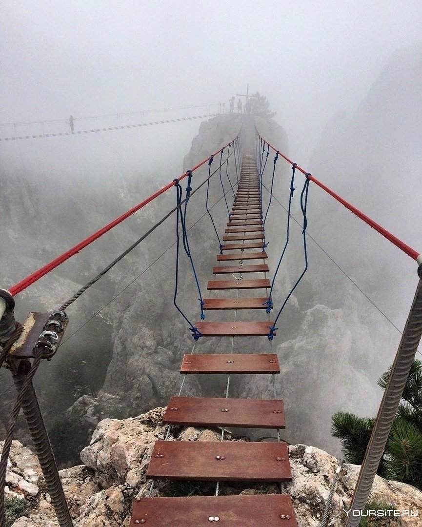 Гора ай Петри подвесной мост