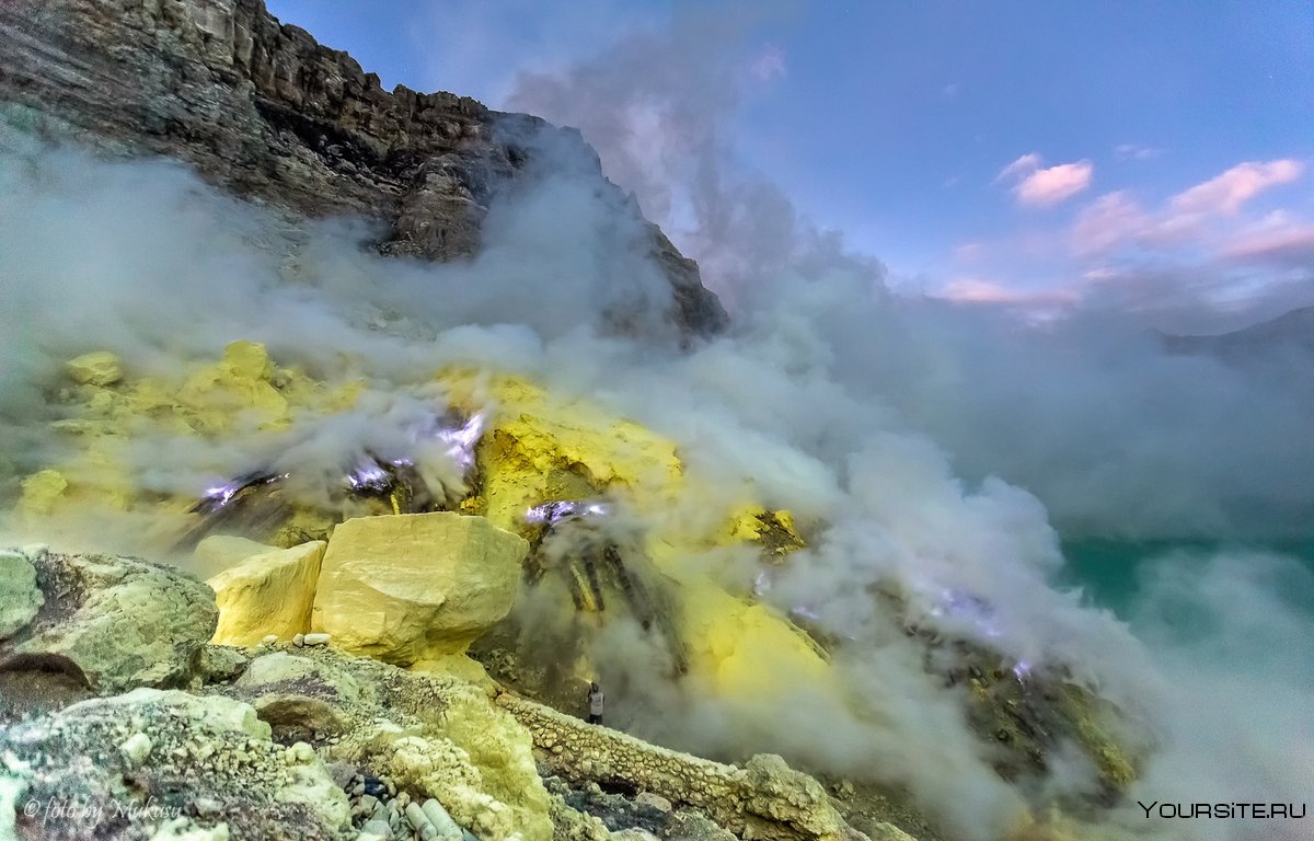 Вулкан Индонезия сера