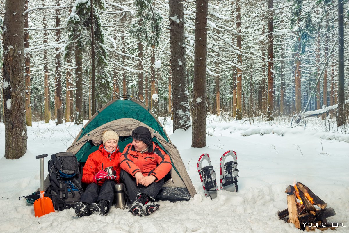 Зимний отдых в палатках