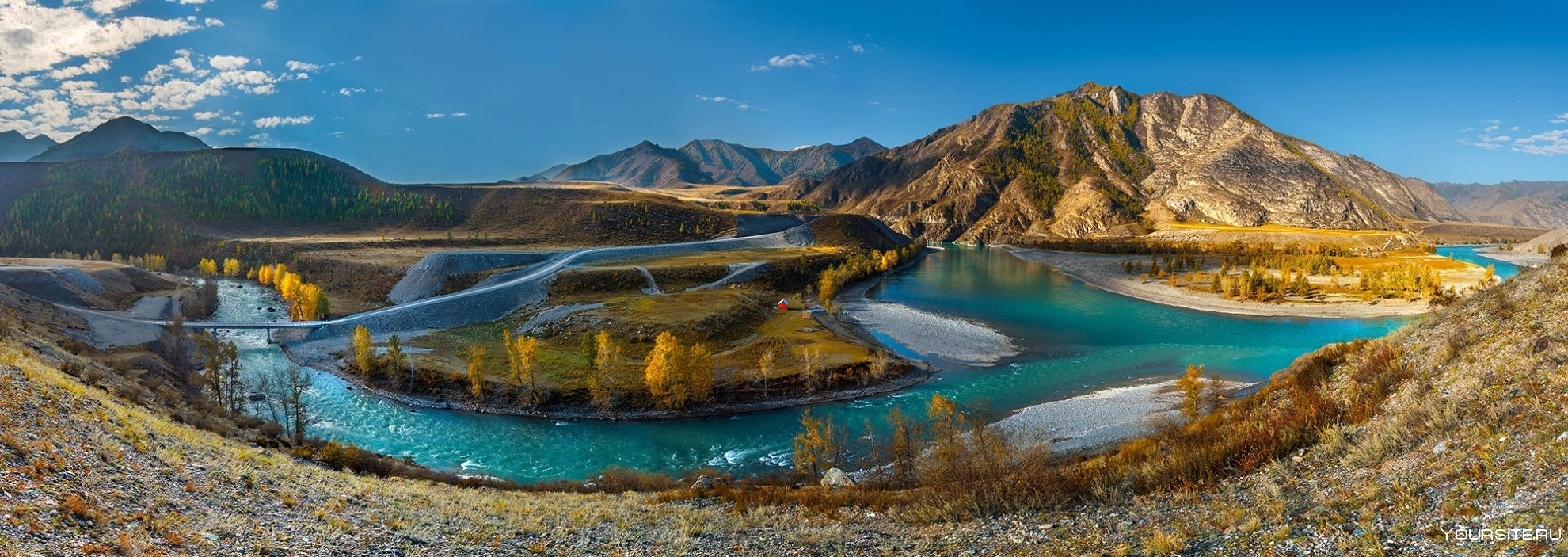 Горный Алтай река Катунь панорама