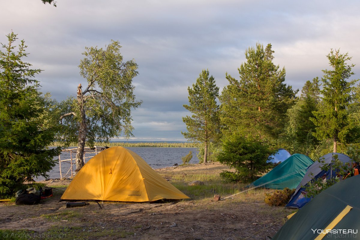 Лагерь на берегу Андозера Онега