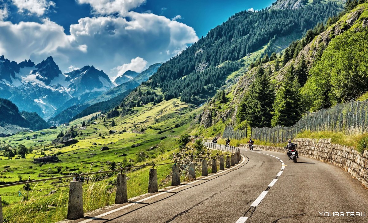 Швейцария дорога в горах