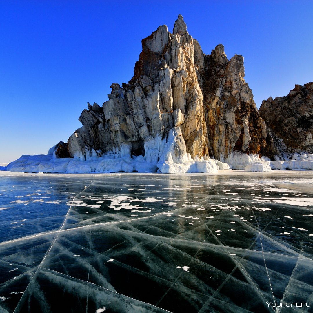 Лёд Байкала бухта Песчаная