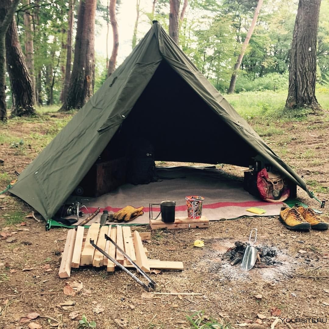 Бушкрафт лагерь для жизни в лесу