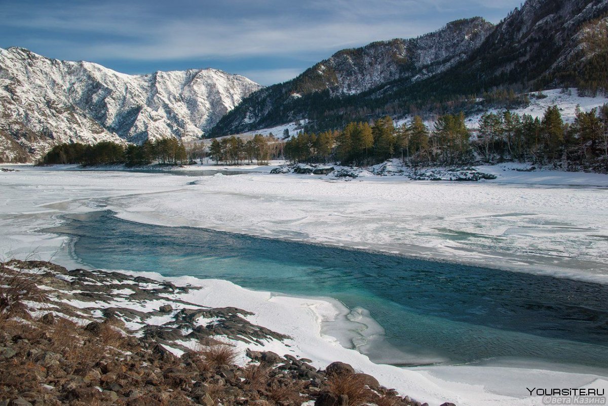 Катунь река Алтай зимой