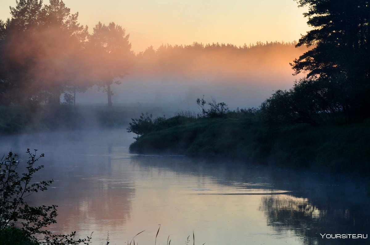 Туманное утро на реке