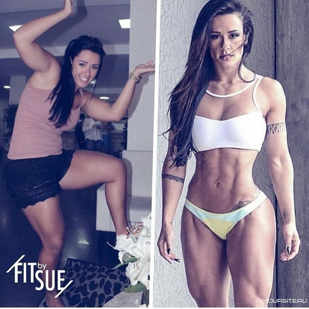 Женский фитнес до и после