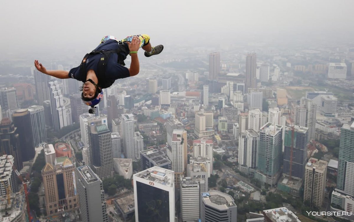 Бейсджампинг прыжок с самого высокого в мире небоскрёба