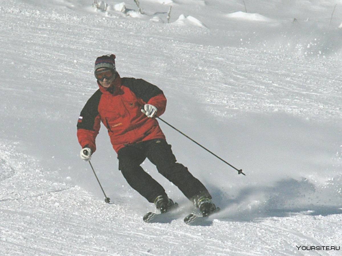 Путин на лыжах Абзаково
