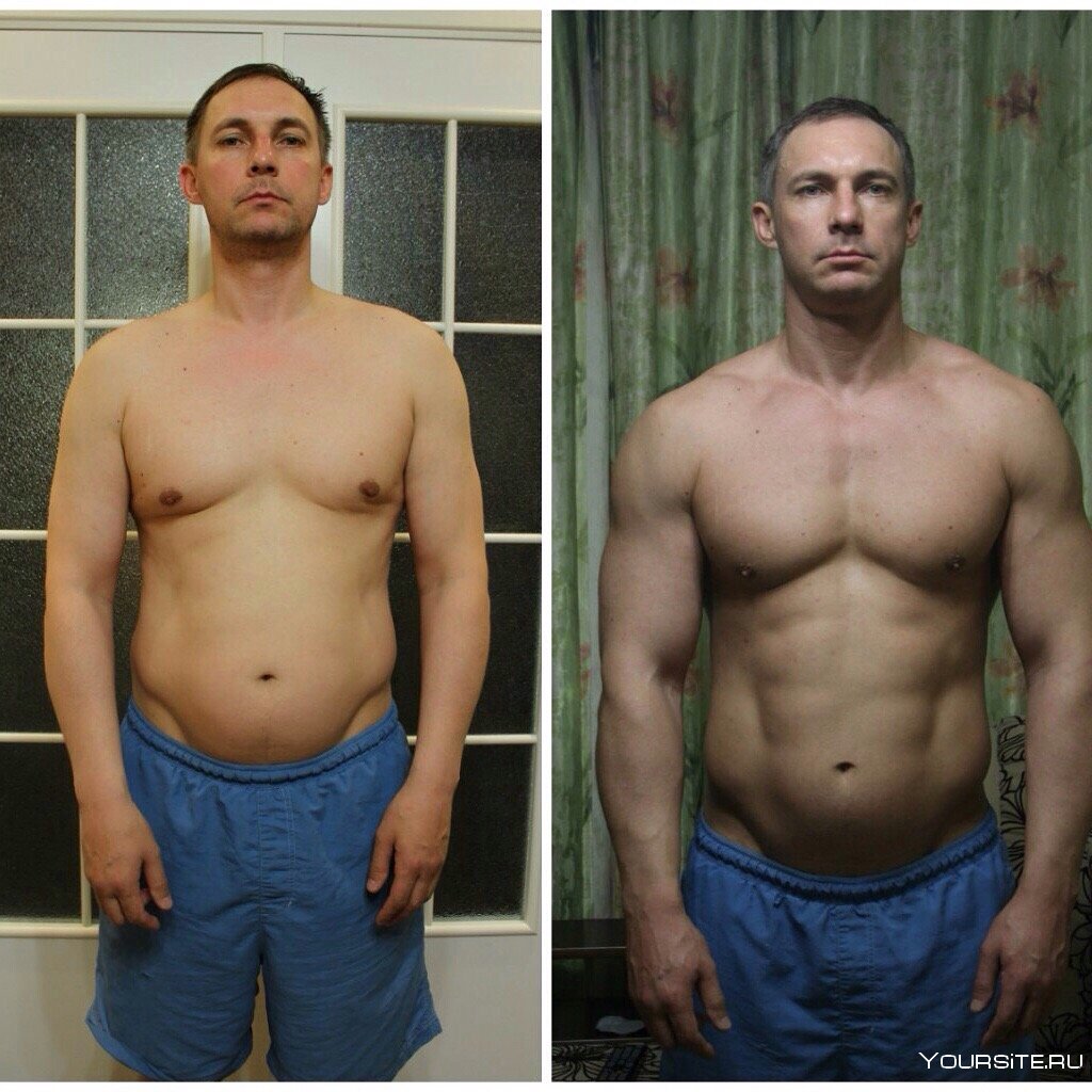 До и после тренировок мужчины