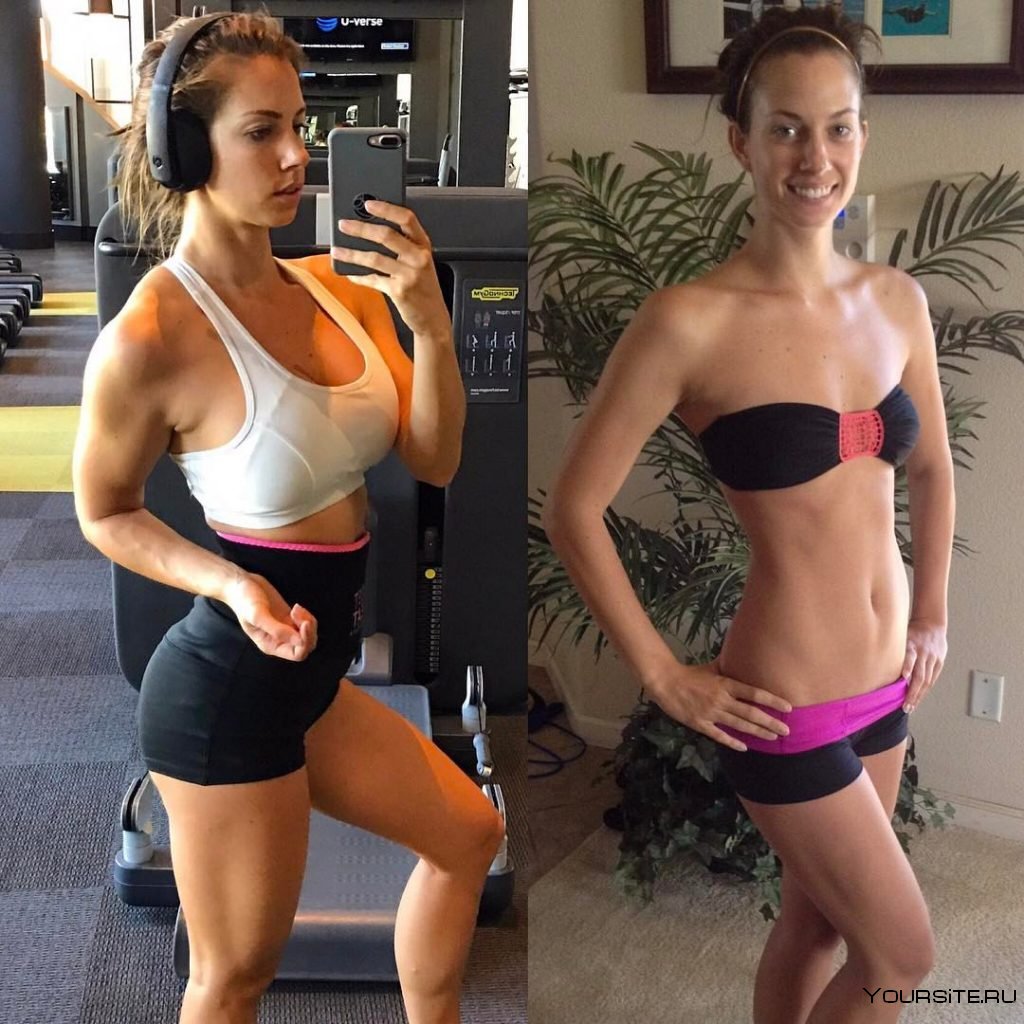До и после спортзала девушки