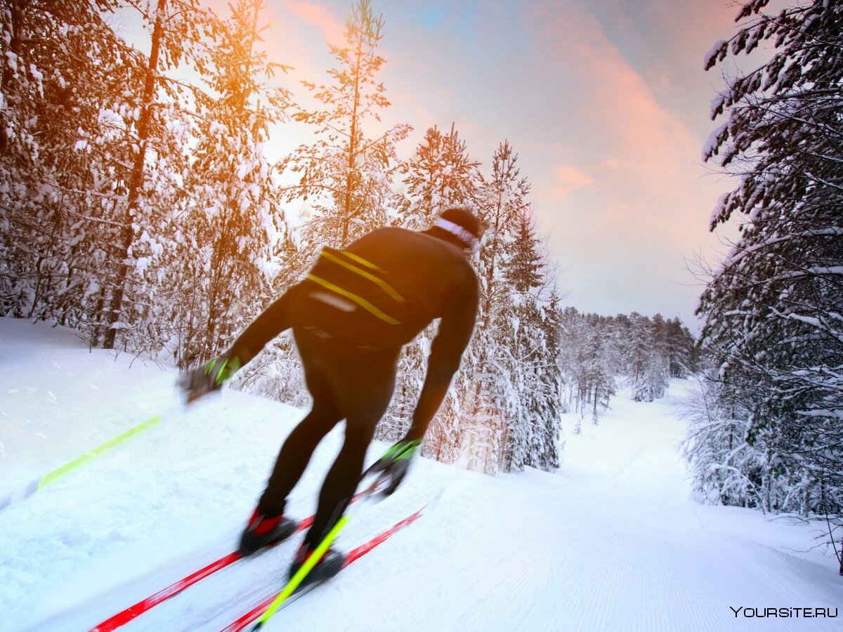 Спуск на беговых лыжах