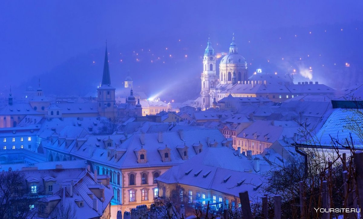 Ночная зимняя Прага