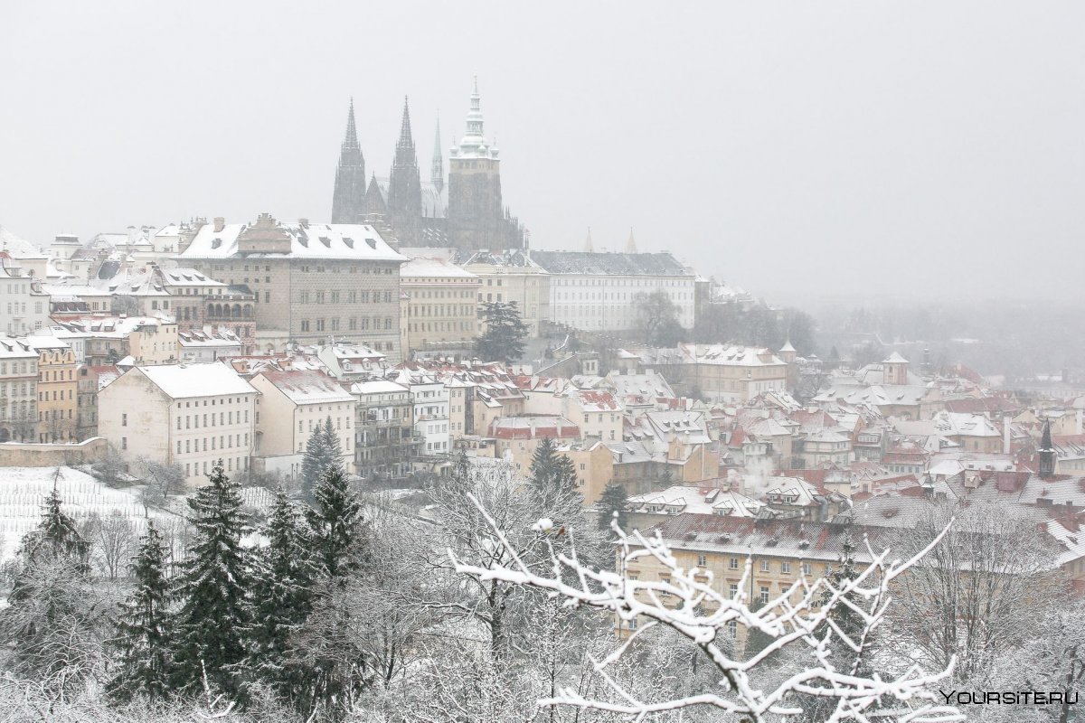 Снегопад в Праге