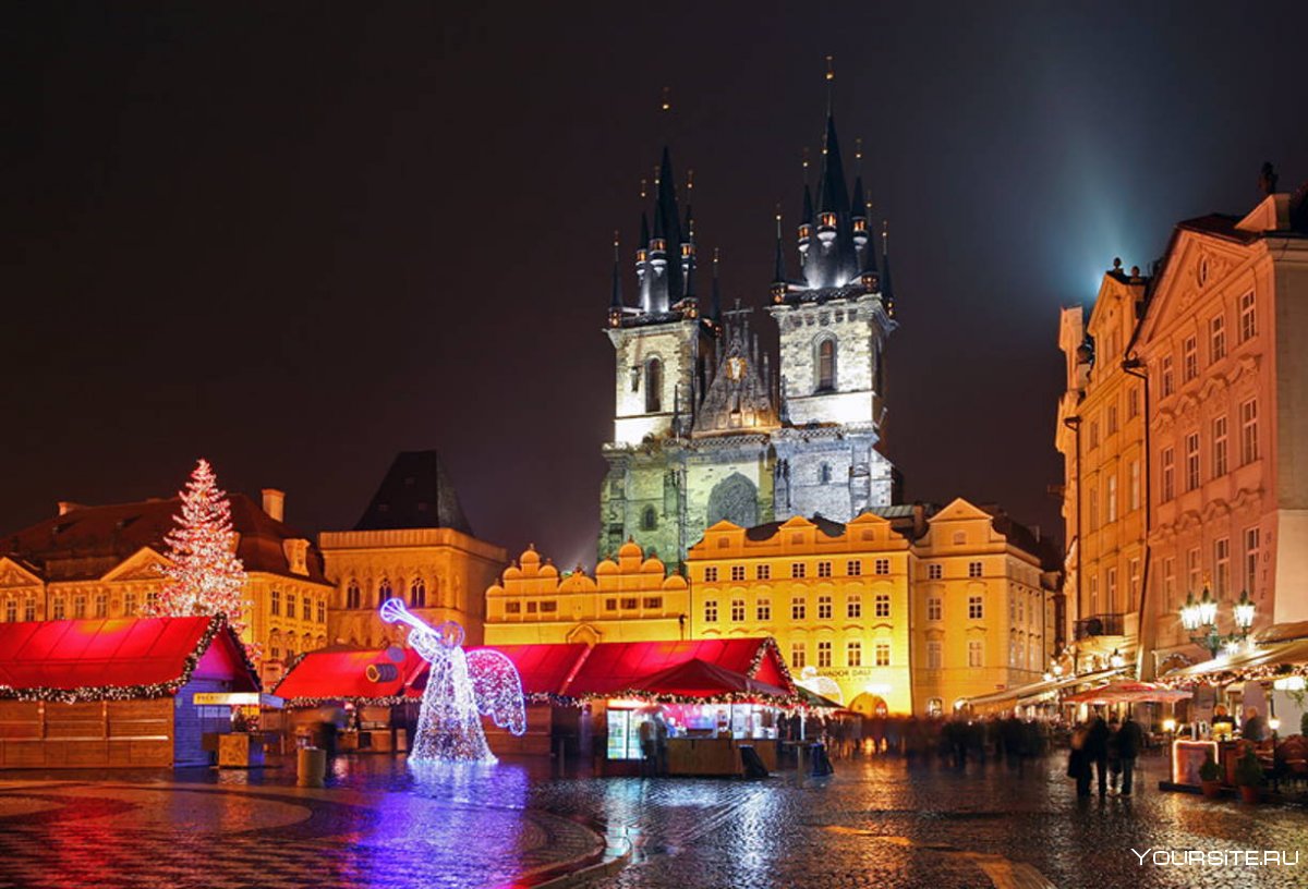 Староместская площадь в Праге новый год