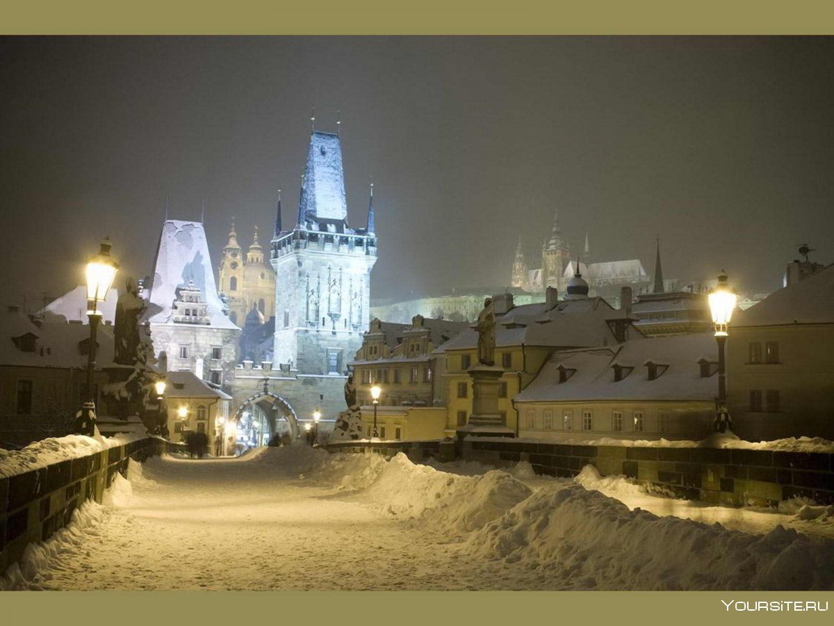Карлов мост Прага зима