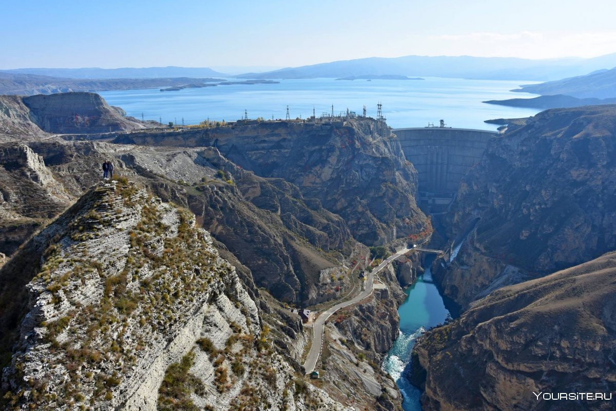 Сулакский каньон в Дагестане дамба