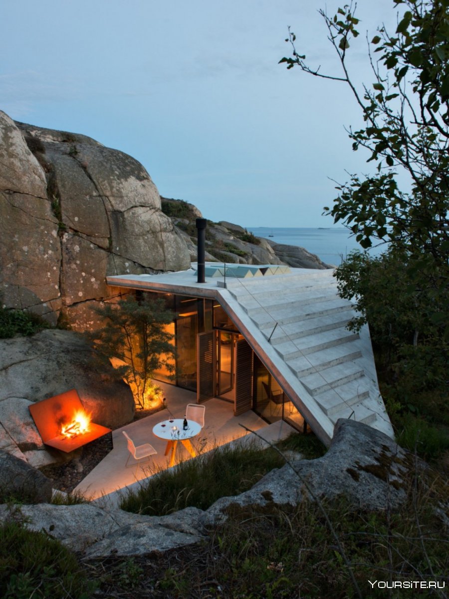 Дом у скалы, Норвегия.«Lund Hagem»,