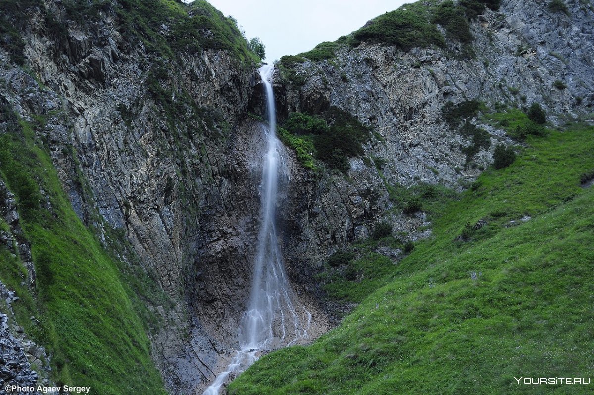 Мидаграбинские водопады в Северной Осетии на карте