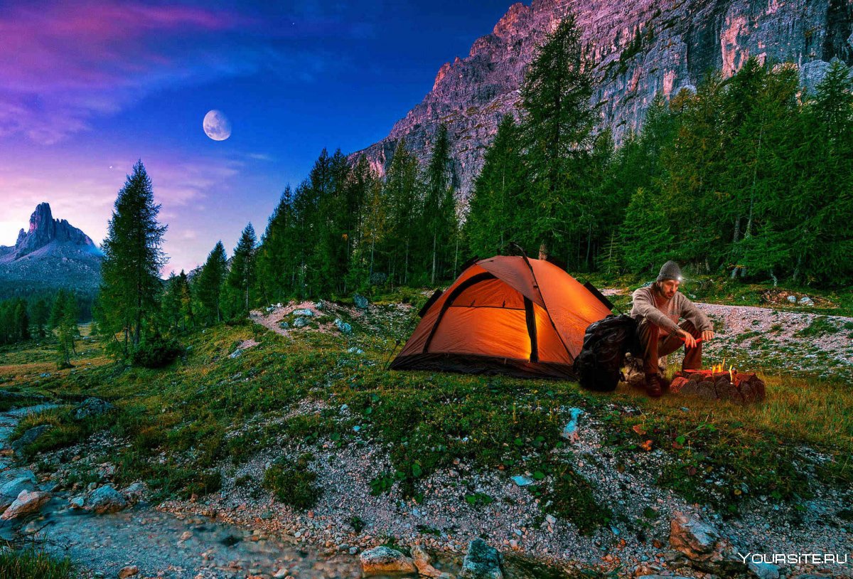 Поход на природу с палаткой
