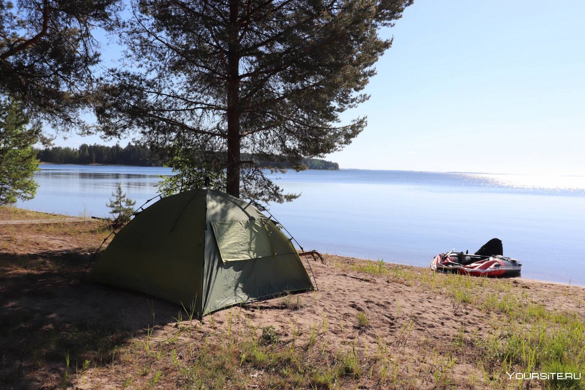 Карелия Онежское озеро палатки