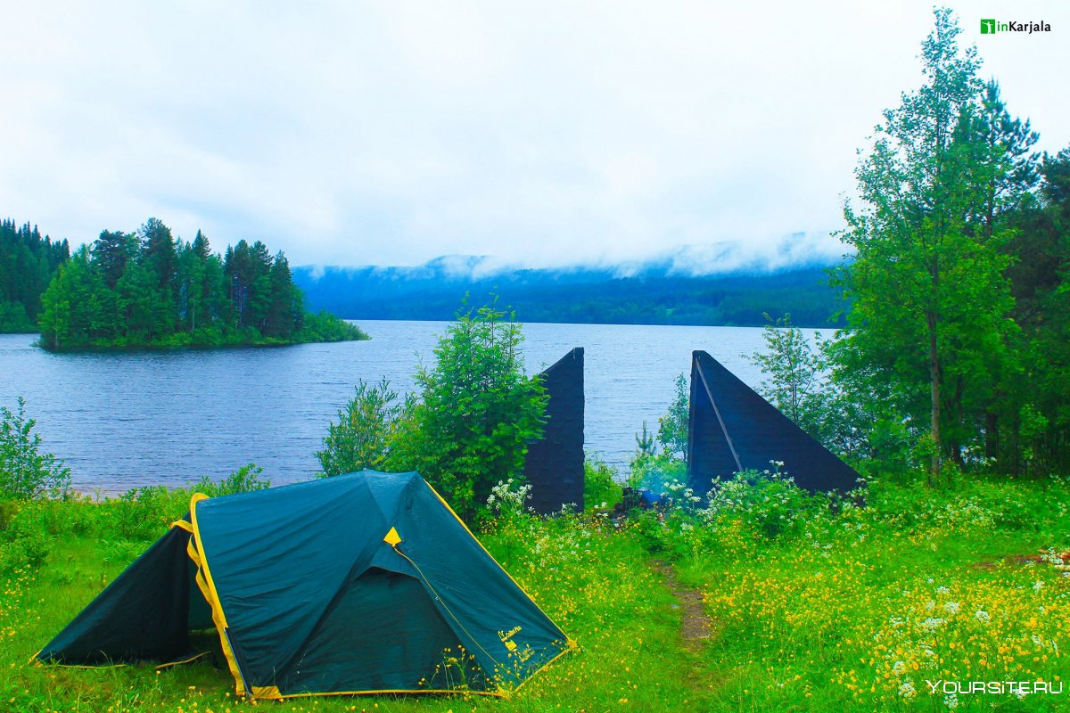 Карелия Онежское озеро палатки