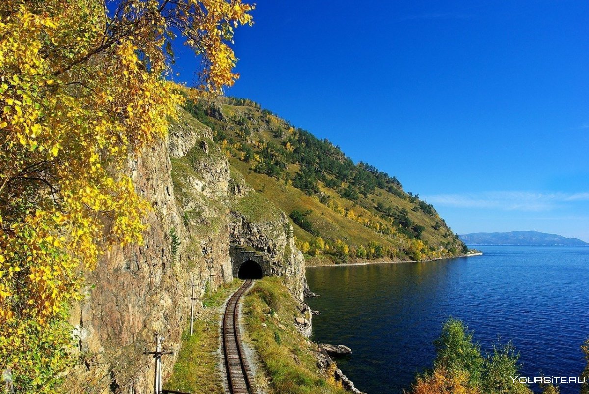 Озеро Байкал Кругобайкальская железная дорога
