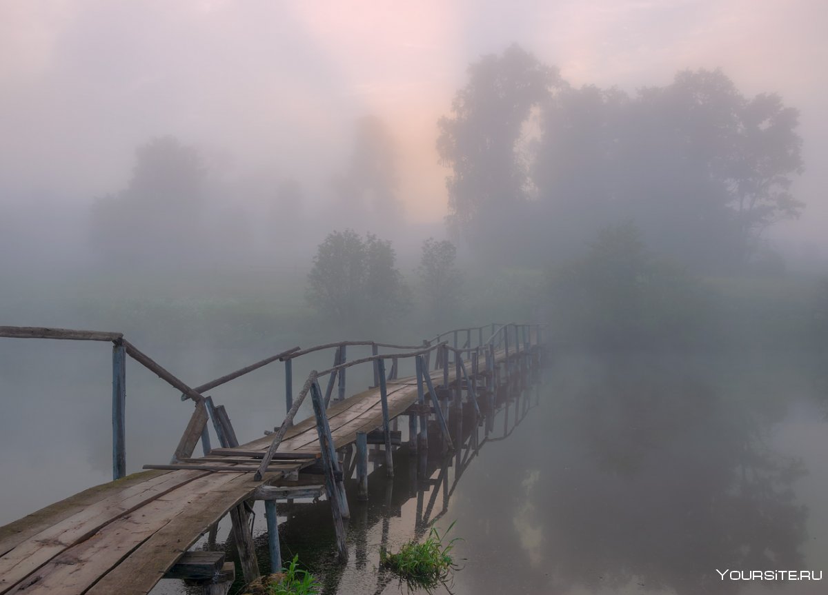Река туманная мост