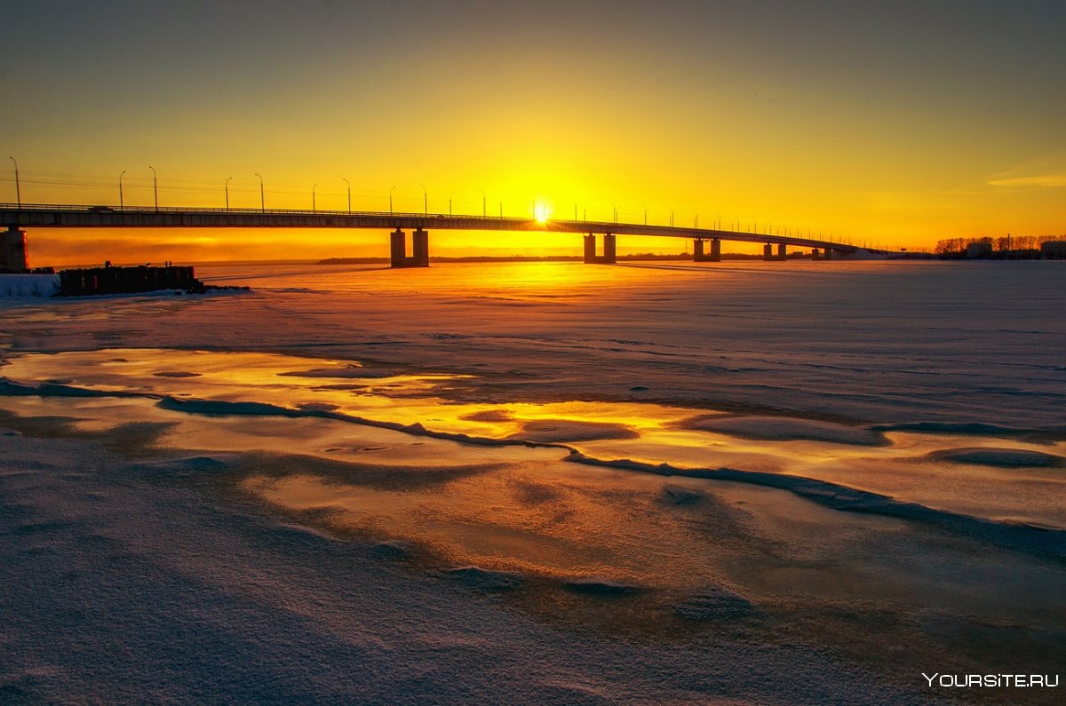 Архангельск Северная Двина река мост