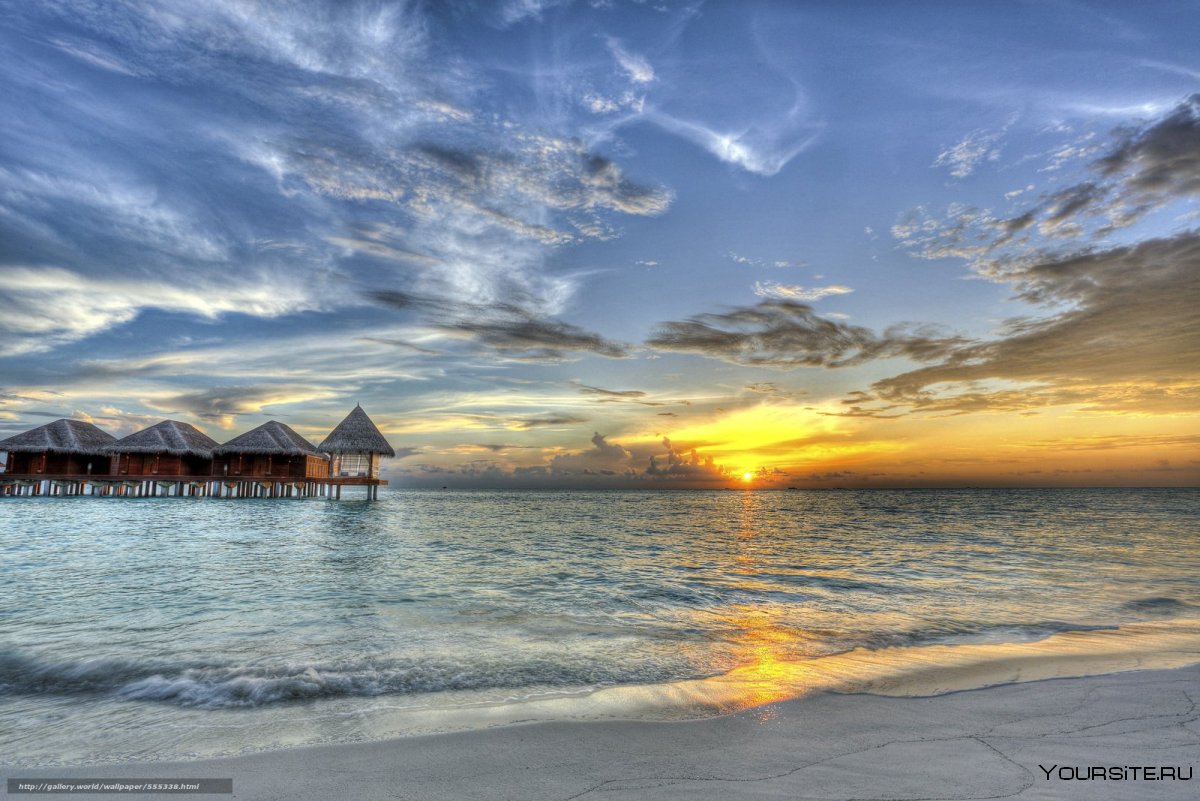 Мальдивы закат