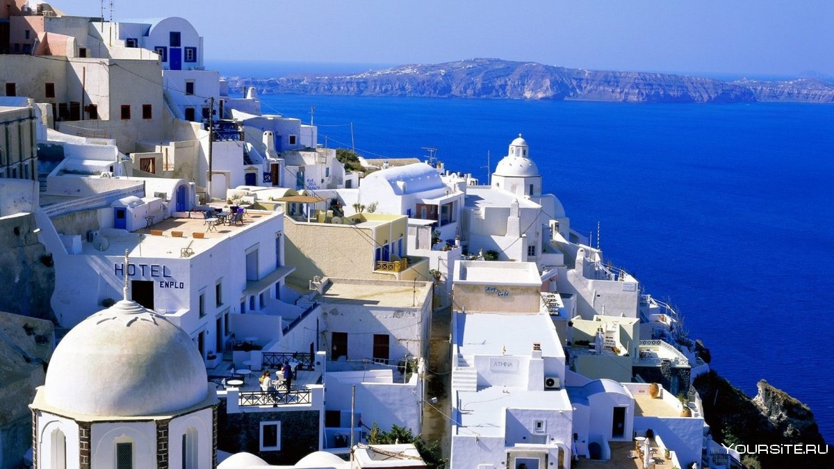 Остров Миконос Греция вид сверху