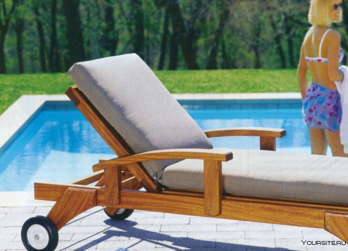 Wooden Outdoor Chaise Lounge l15
