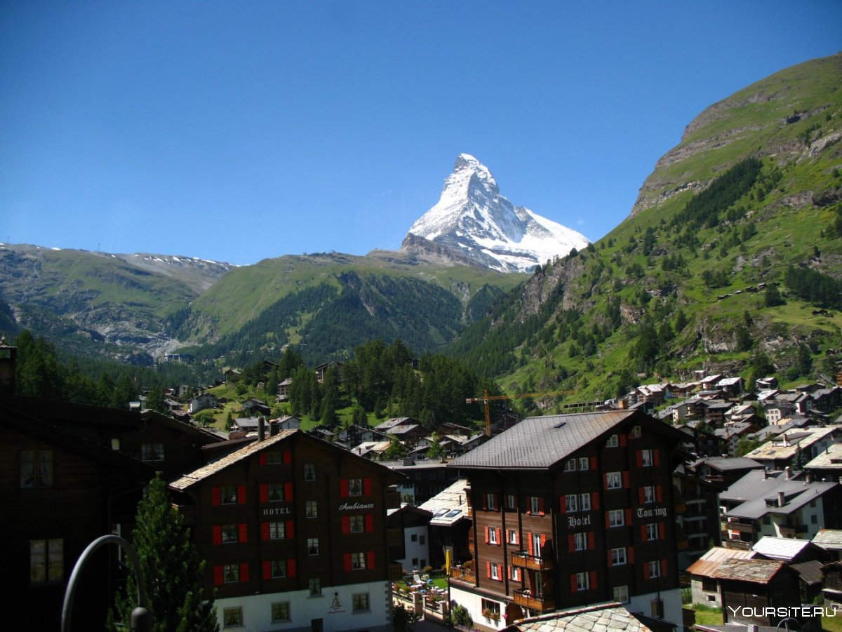 Гора Маттерхорн в Швейцарии горнолыжный курорт