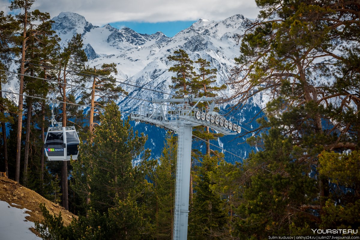 Гора Архыз зима курорт