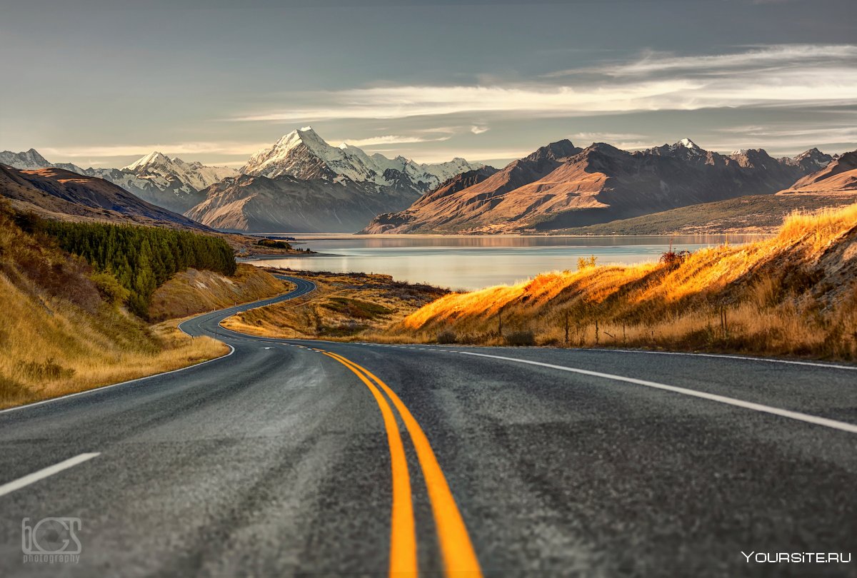 Новая Зеландия зимняя дорога
