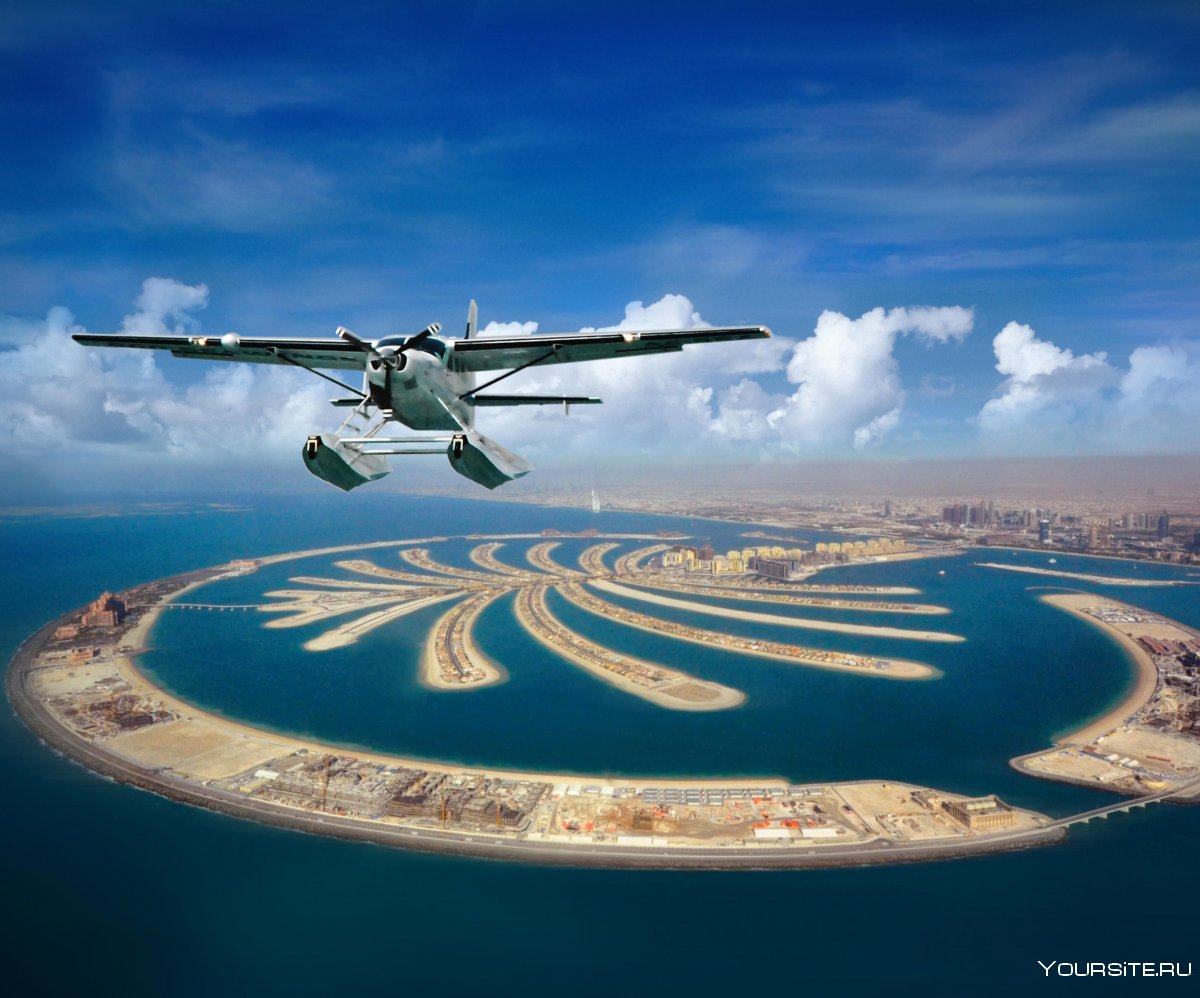 Полет над Дубаем на гидроплане