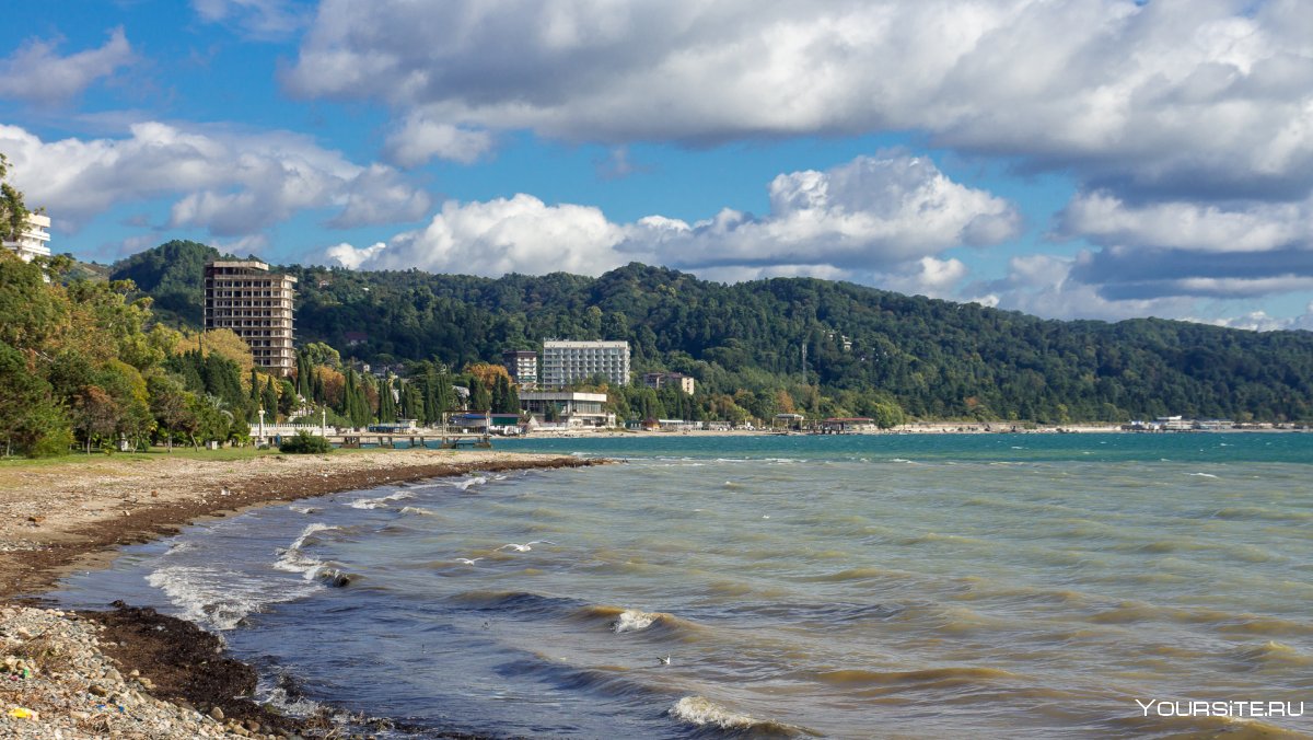 Абхазия Сухуми море дикий пляж
