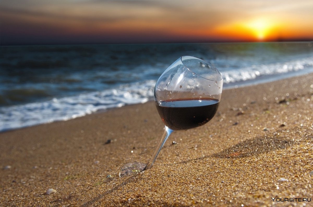 пляж и вино