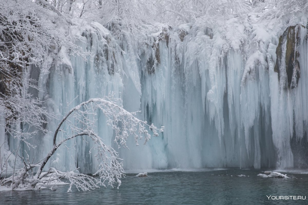 Зима, Хорватия, Плитвицкие озера