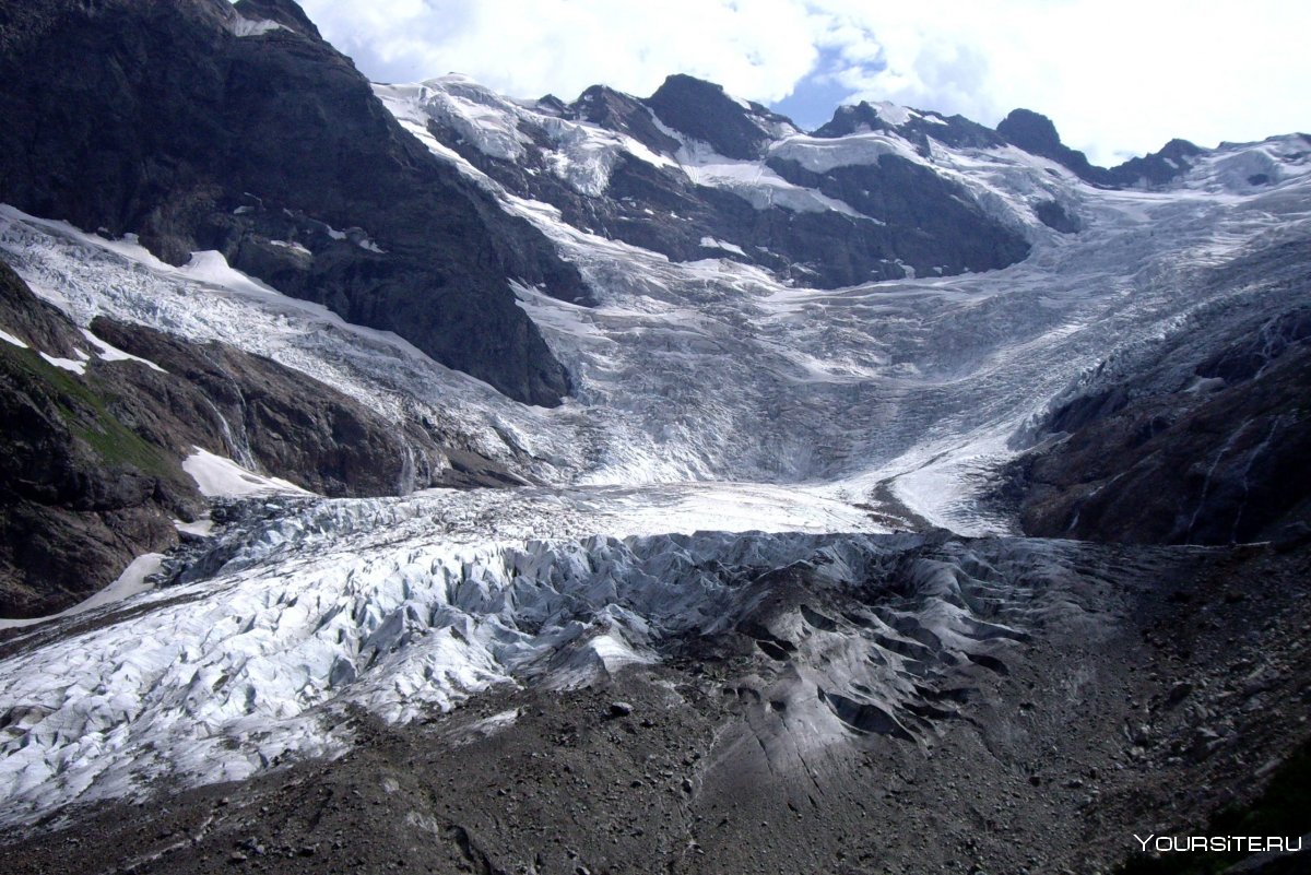 Алибек ледник Домбай водопад