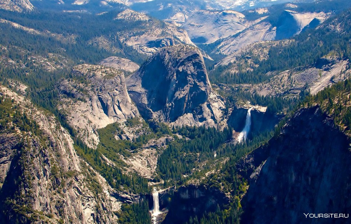 Йосемити национальный парк дорога вид сверху
