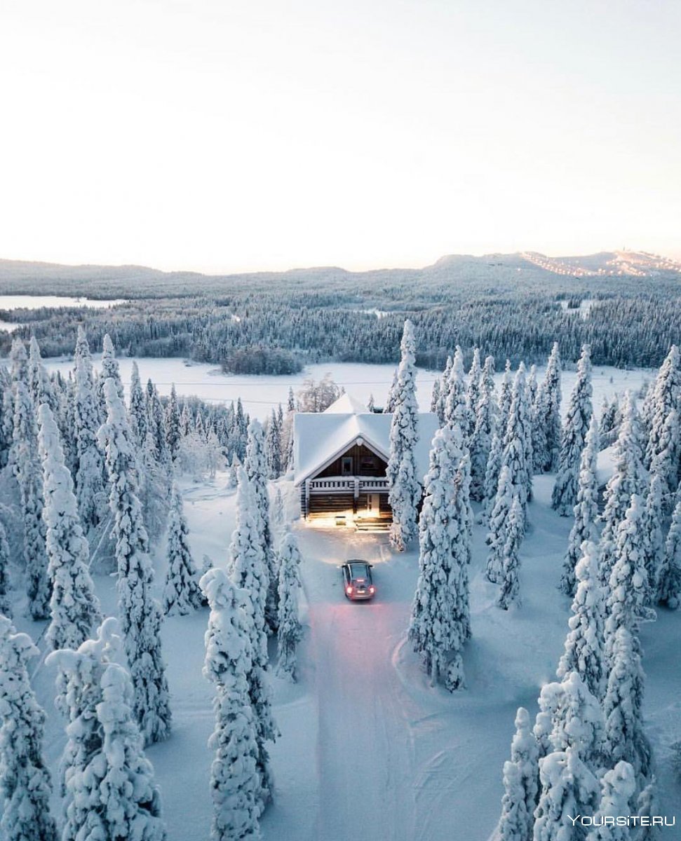 Швеция природа зимой