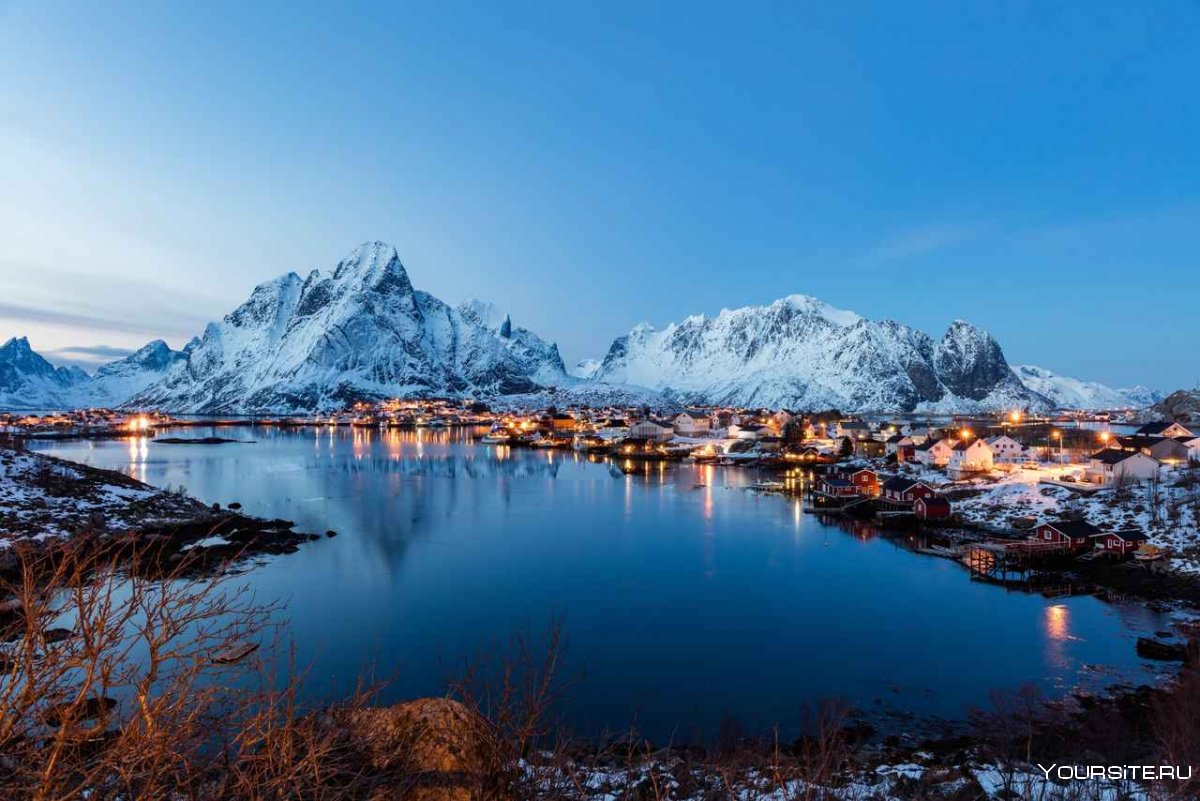 Лофотенские острова Норвегия зима