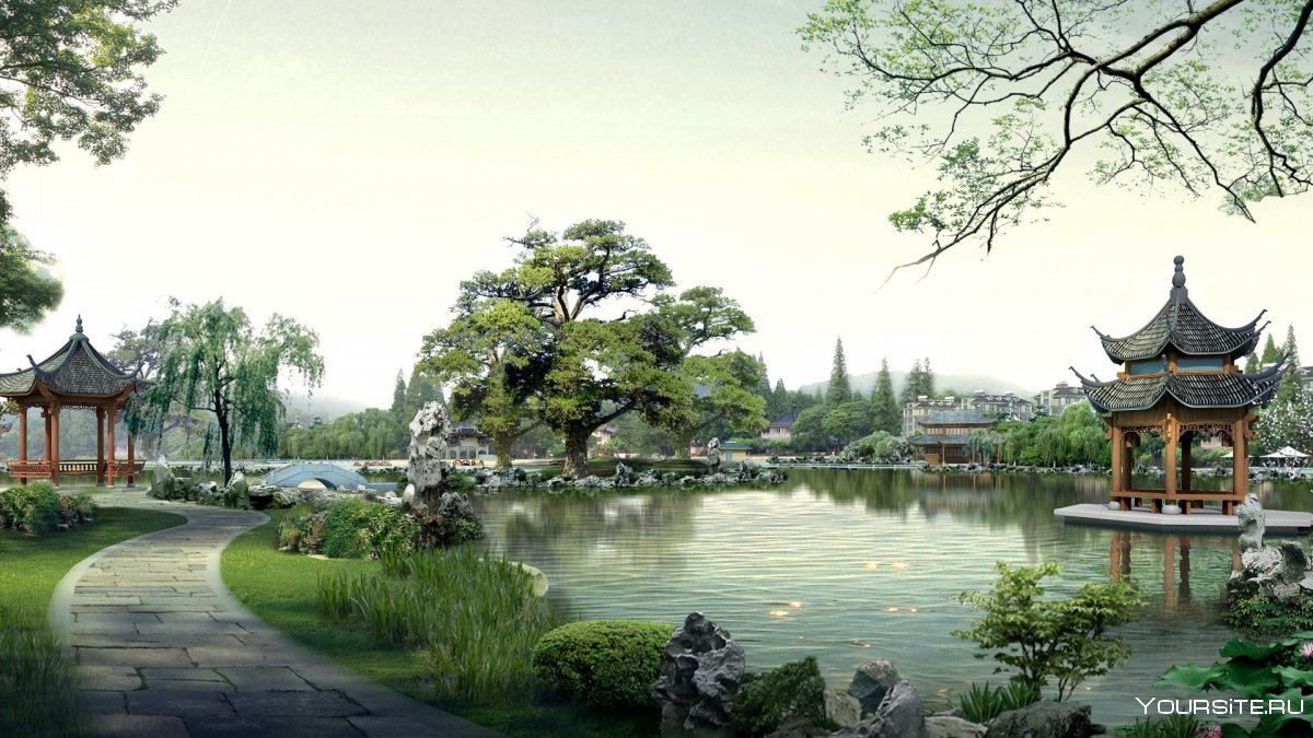 Пейзаж парка в Японии